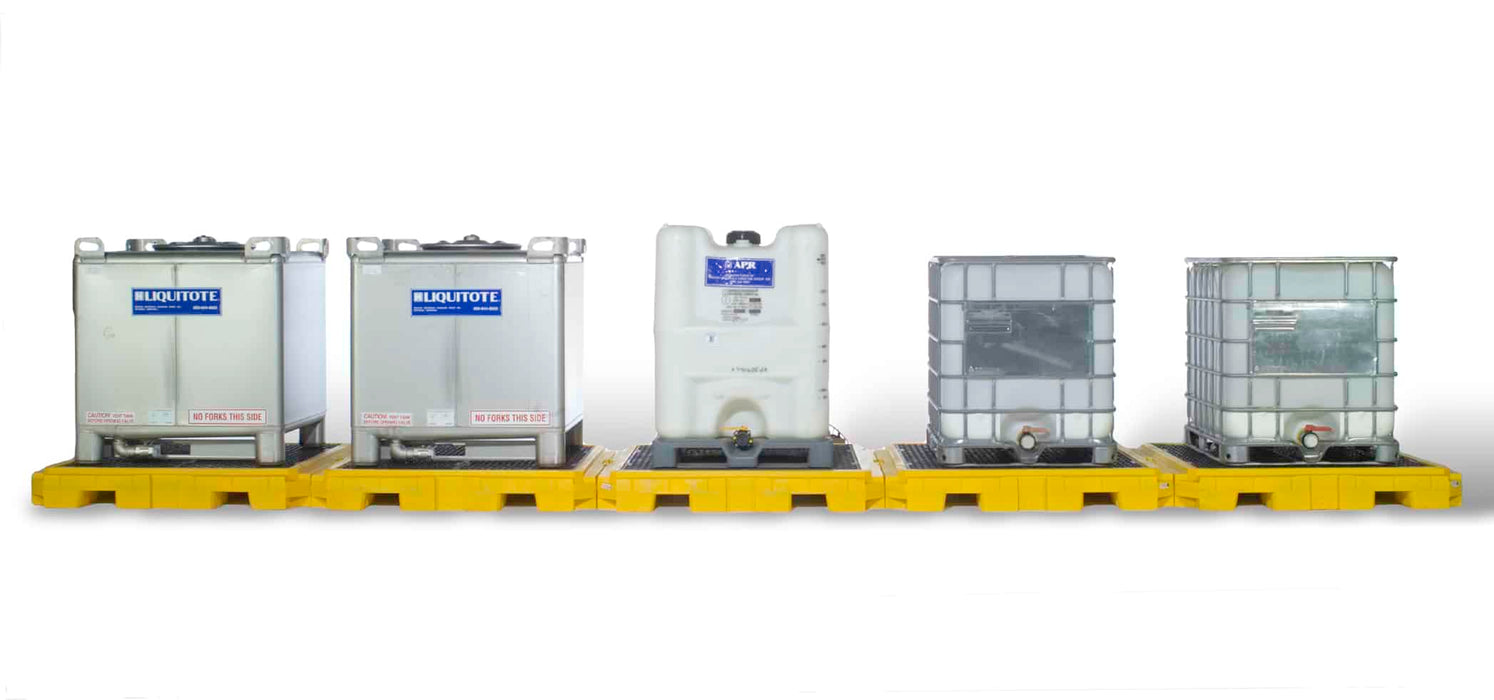 Modular IBC Spill Pallet:  4-Tank, Indoor Model Part #1127