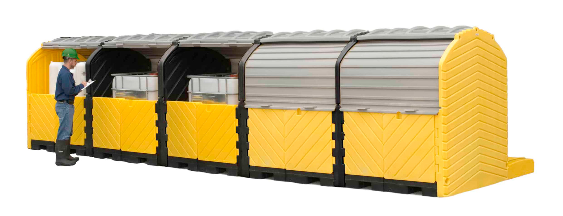 Modular IBC Spill Pallet:  4-Tank, Outdoor Model Part #1167