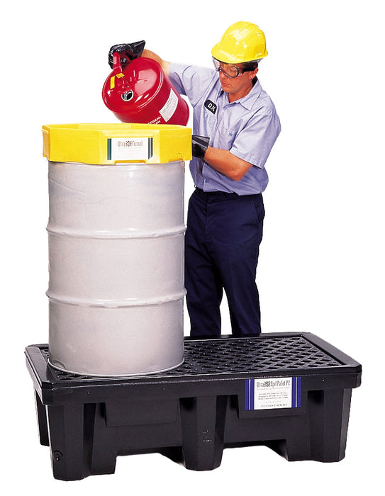 Spill Pallet P2, Economy Model, With Drain, Black Part #2505