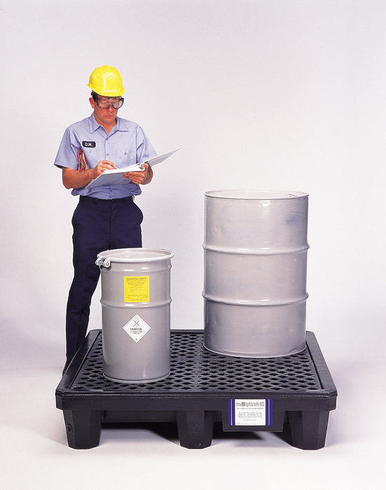 Spill Pallet P2, Economy Model, With Drain, Black Part #2505