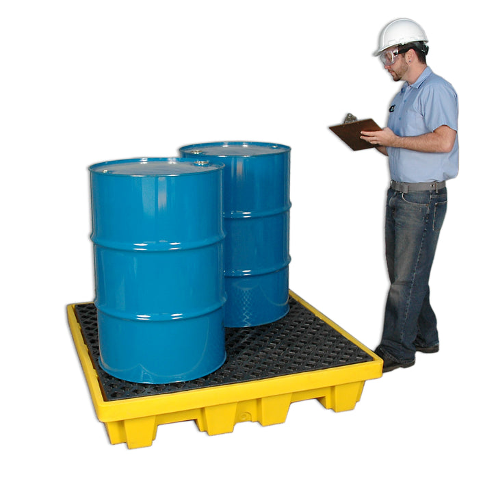 Spill Pallet P4, Nestable Model, No Drain, Yellow Part #1230