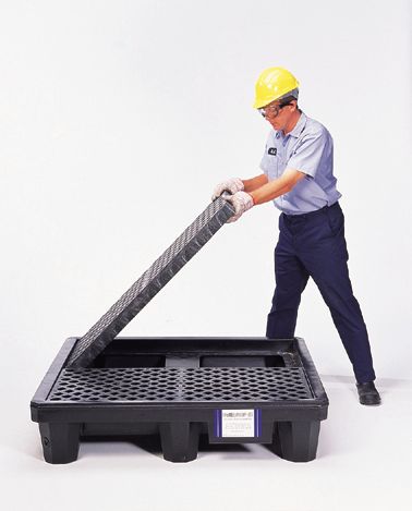 Spill Pallet P4 Economy Model, With Drain, Black Part #1113